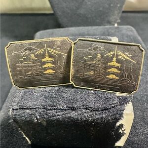 Veg signed AMITA Japan Damascene Cufflinks